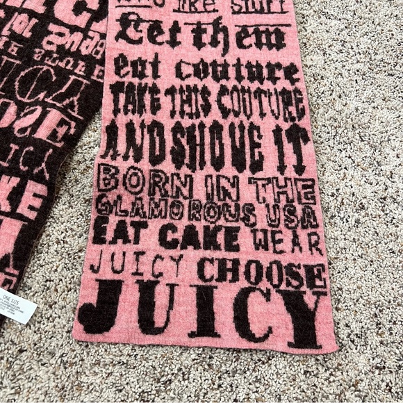 Juicy Couture Y2K Logo Wool Scarf - Picture 2 of 3
